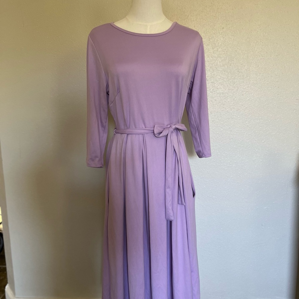 Womens Lilac Long Sleeve Dress